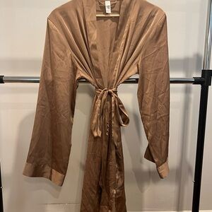 Elegant Brown Satin Robe